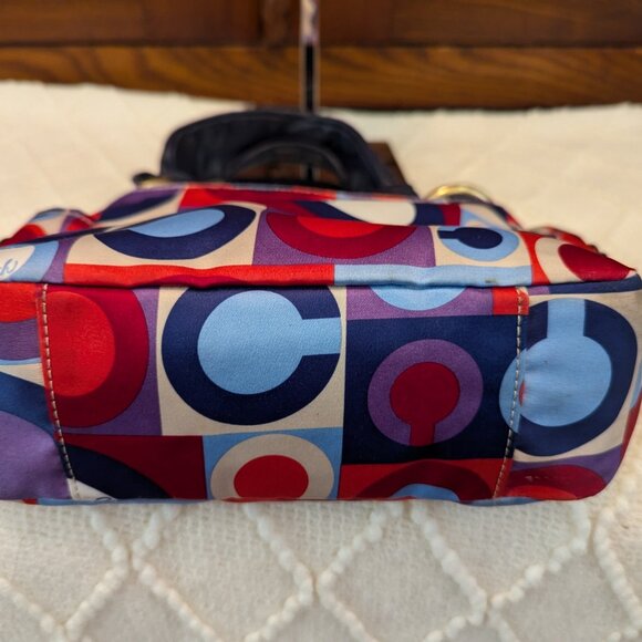 Coach Madison Scarf Satin Graphic Op Art Resort Mini Handbag J0882-42177 - Picture 6 of 16